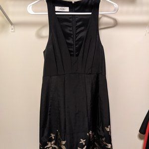 Tibi Cocktail Dress with Gold Flowers - Size 10